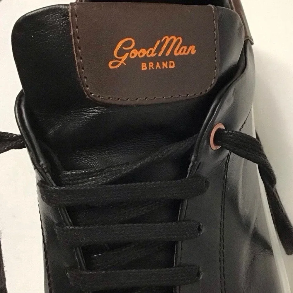Good Man's Brand Black Leather Shoes‎ With Brown Accent